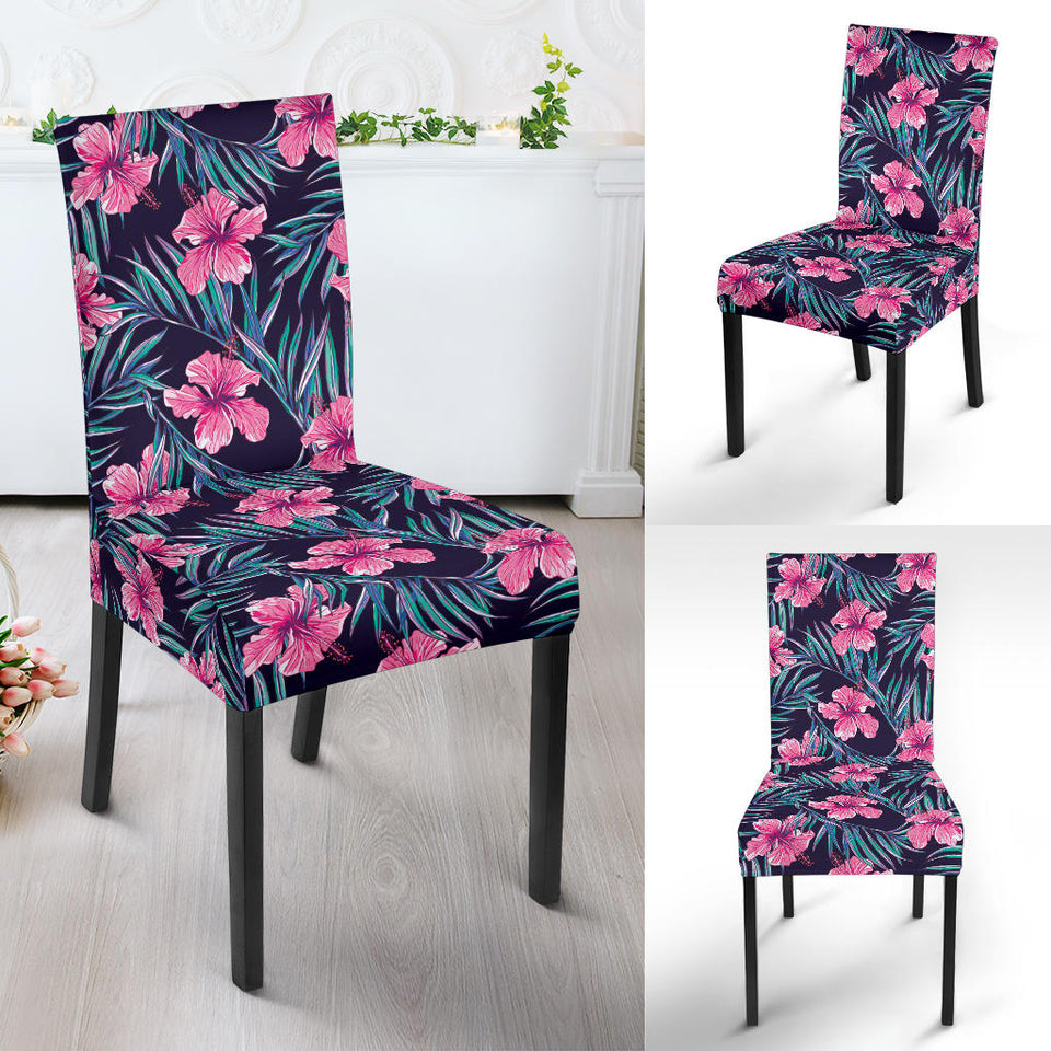 Hibiscus Pattern Print Design 05 Dining Chair Slipcover