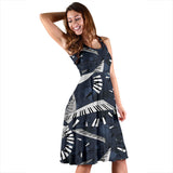 Piano Pattern Print Design 02 Sleeveless Midi Dress