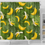 Banana Palm Leaves Pattern Shower Curtain Fulfilled In US