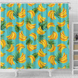 Banana Palm Leaves Pattern Background Shower Curtain Fulfilled In US