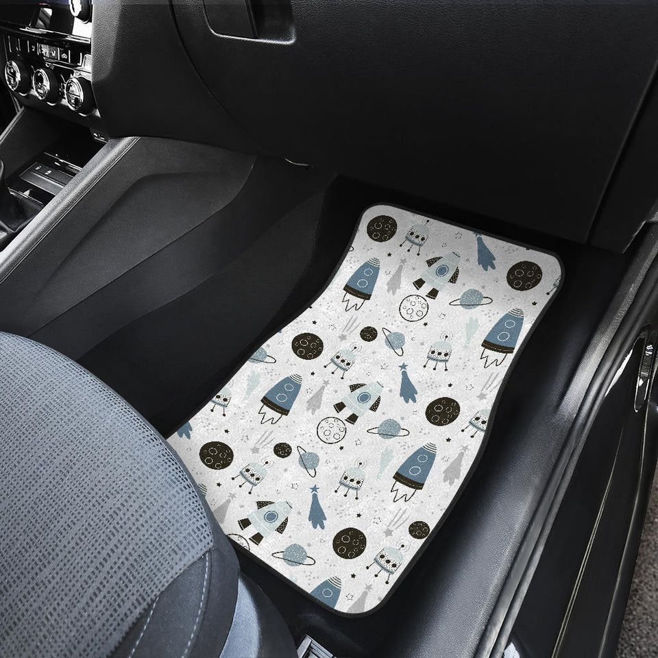 Hand Drawn Space Elements Space Rocket Star Planet Space Probe Front Car Mats
