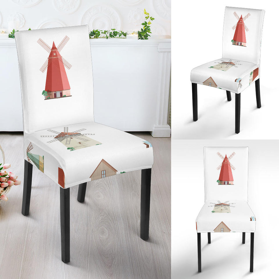 Windmill Design Pattern Dining Chair Slipcover