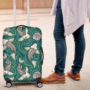 Koi Fish Carp Fish Lotus Pattern Luggage Covers