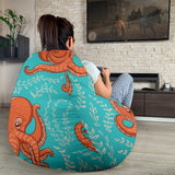 Octopus Turquoise Background Bean Bag Cover