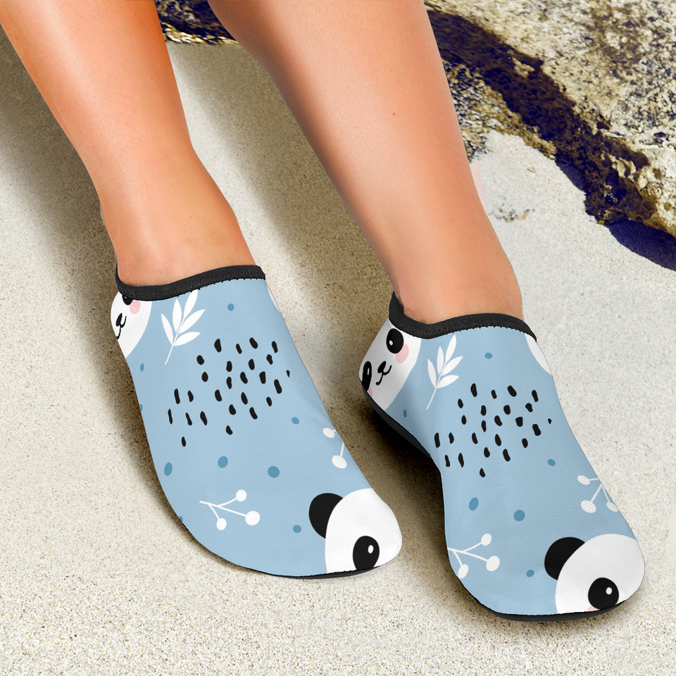 Cute Panda Pattern Aqua Shoes