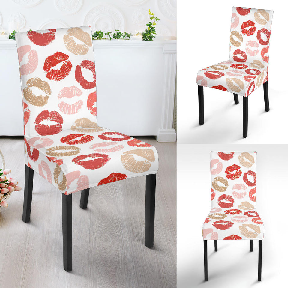 Lips Pattern Print Design 04 Dining Chair Slipcover