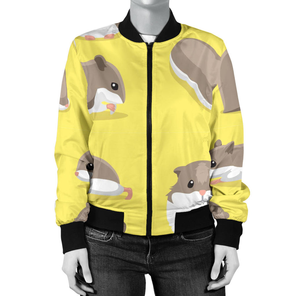 Cute Hamster Pattern Women'S Bomber Jacket