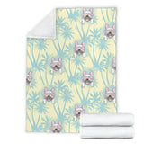 French Bulldog Hawaii Blackground Premium Blanket