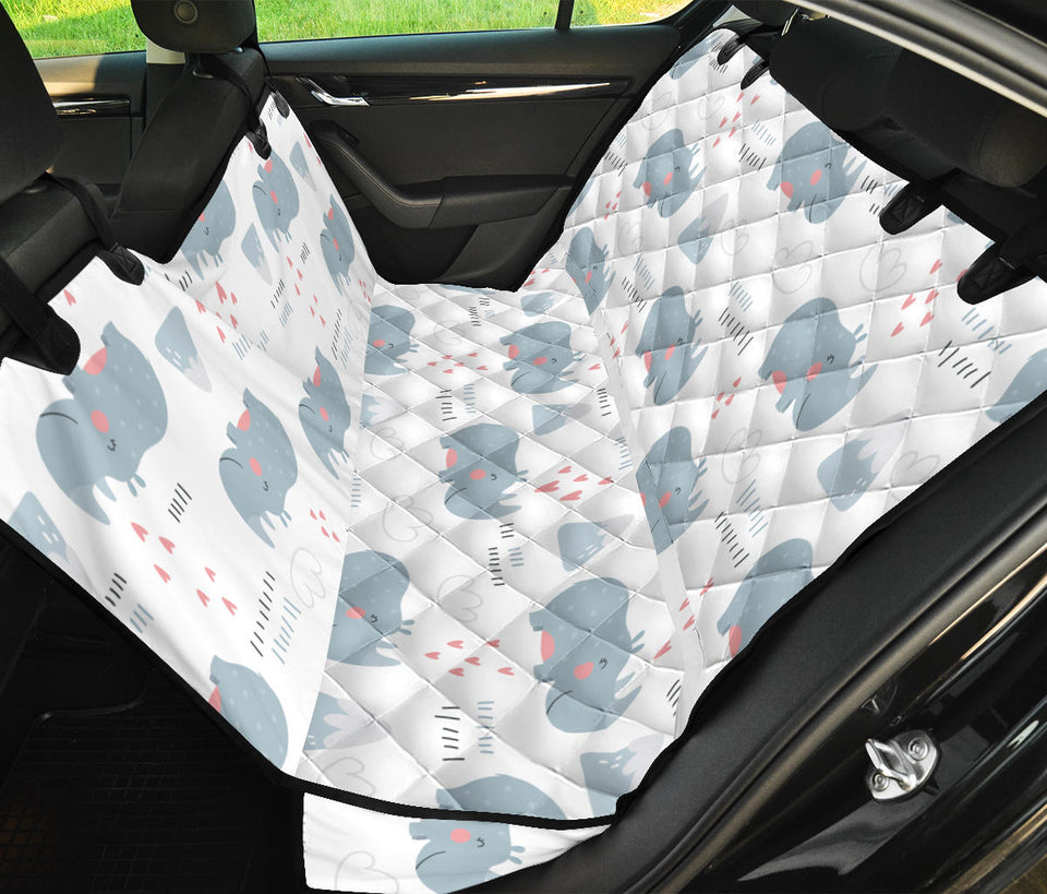 Cute Rhino Heart Pattern Dog Car Seat Covers