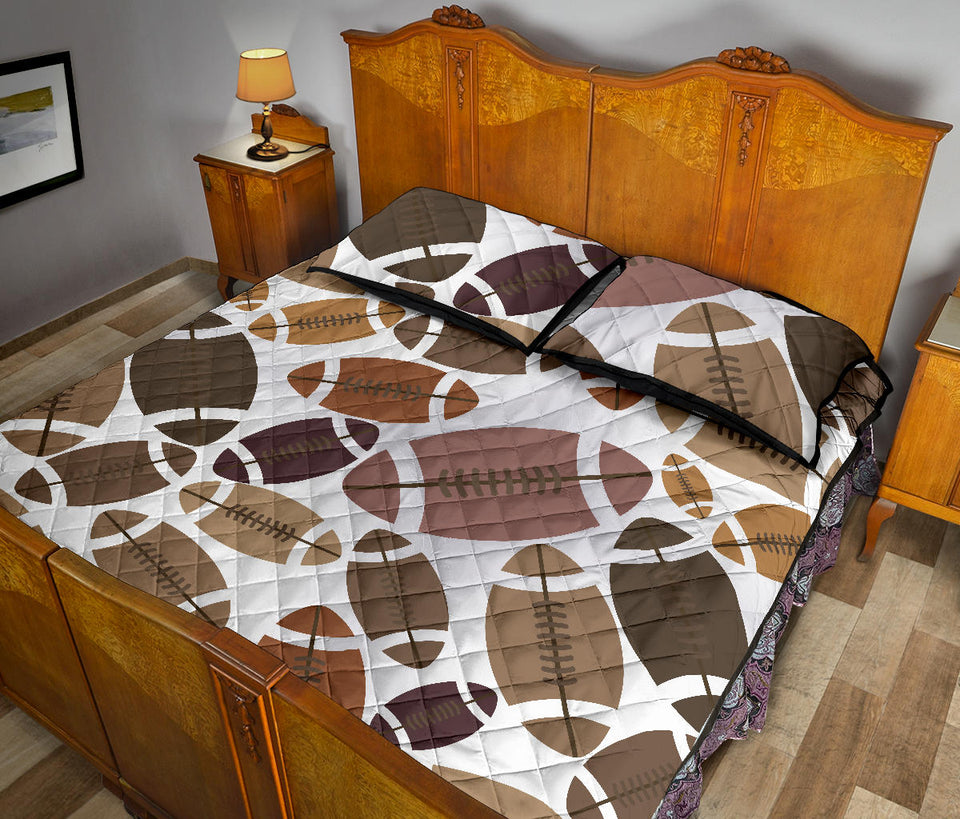 American football ball pattern Quilt Bed Set