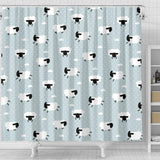 Sheep Polka Dot Cloud Pattern Shower Curtain Fulfilled In US