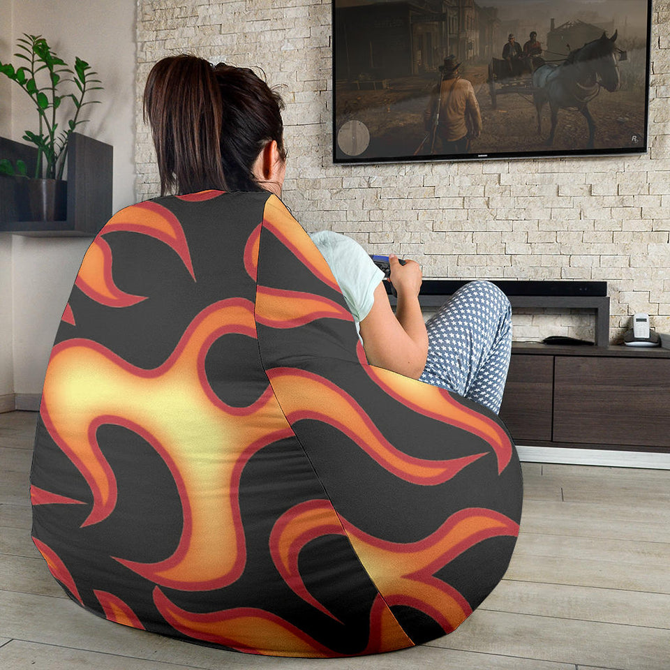 Fire Flame Dark Pattern Bean Bag Cover