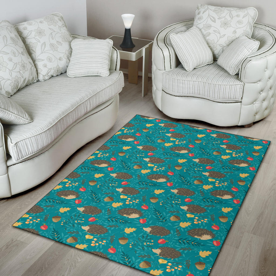 Hedgehog Pattern Print Design 01 Area Rug