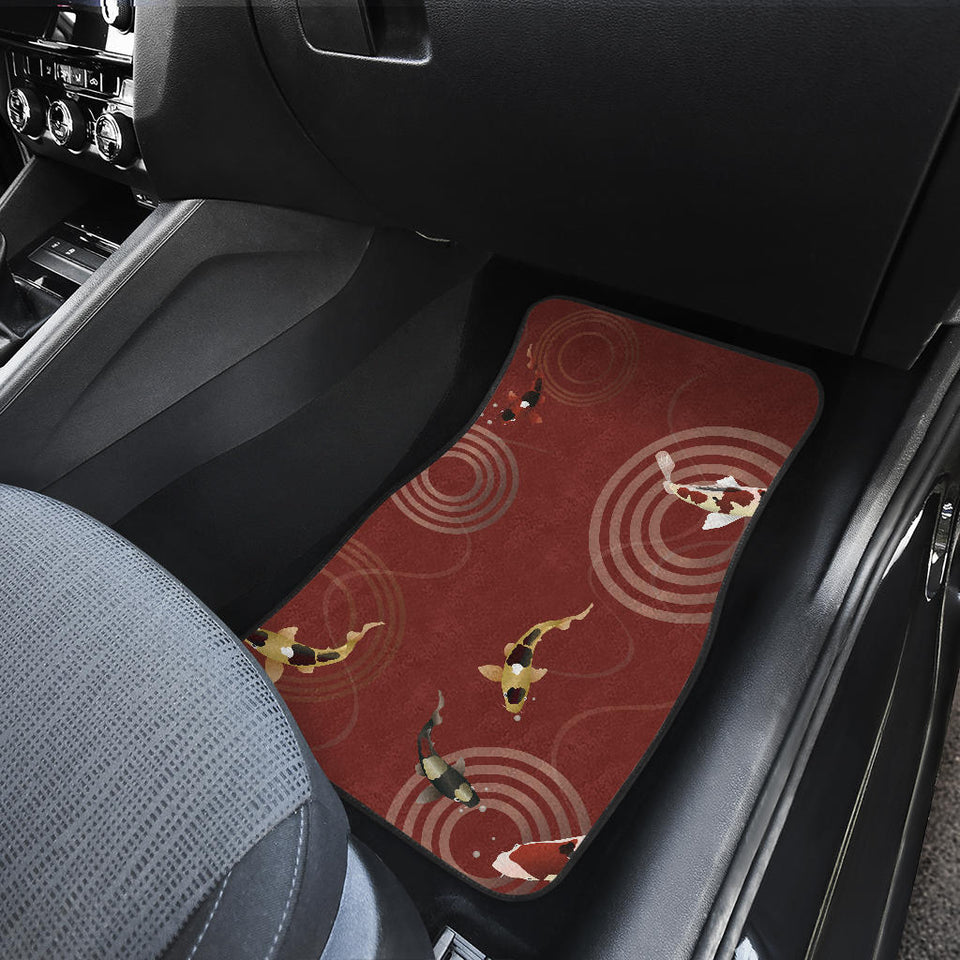 Koi Fish Carp Fish Red Background Front Car Mats
