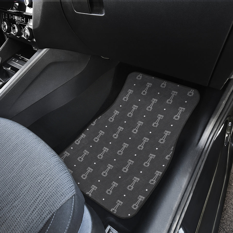 Engine Piston Black Background Pattern Print Design 02 Front and Back Car Mats