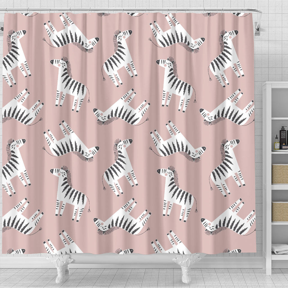 Cute Zebra Pattern Shower Curtain Fulfilled In US