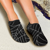 Spider Web Pattern Black Background White Cobweb Aqua Shoes