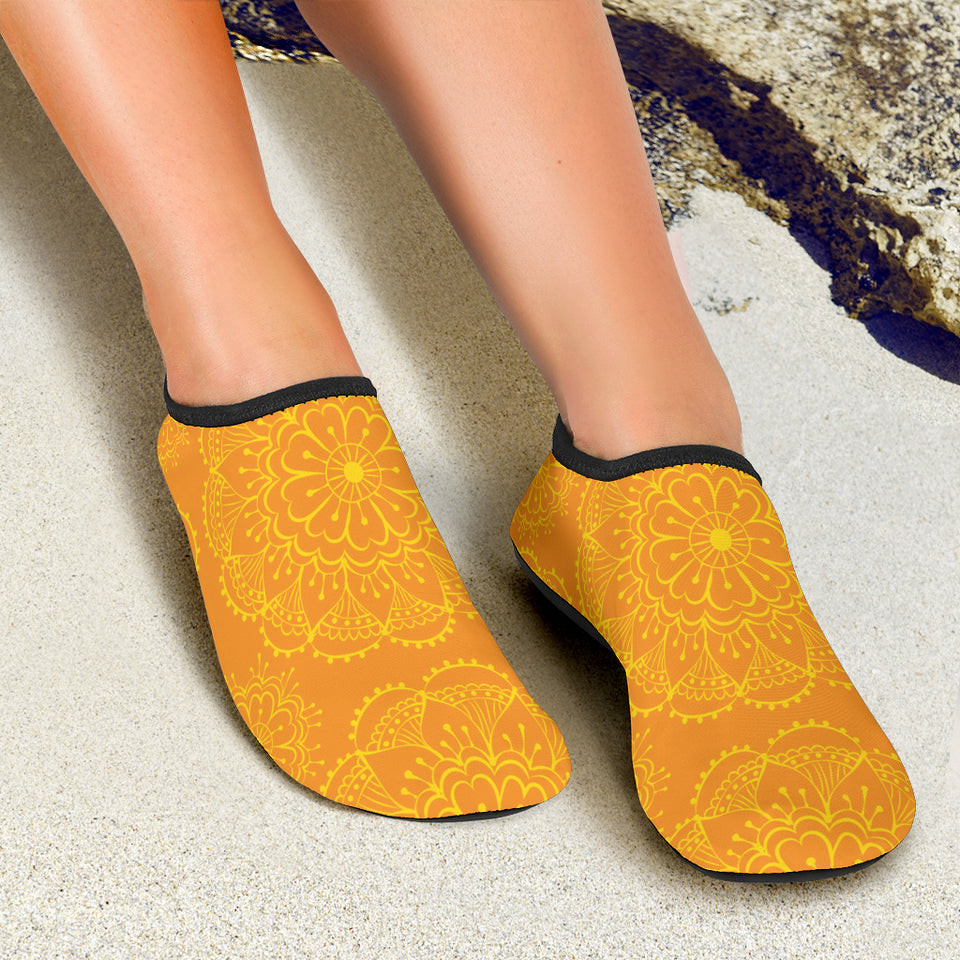 Orange Traditional Indian Element Pattern Aqua Shoes