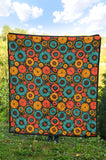 Gear Pattern Print Design 01 Premium Quilt