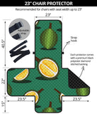 Durian pattern green background Chair Cover Protector