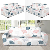 Black Gray Cream Coral Ginkgo Leaves Pattern Sofa Slipcover