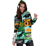 Dinosaurs Print Pattern Women'S Hoodie Dress