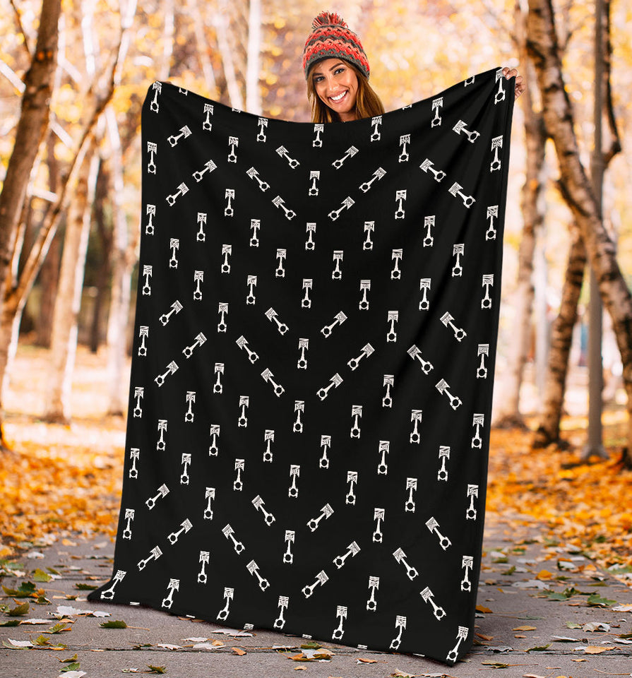 Engine Piston Black Theme Pattern Print Design 03 Premium Blanket