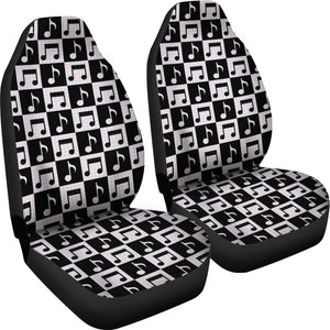 Music Notes Pattern Print Design 01 Universal Fit Car Seat Covers