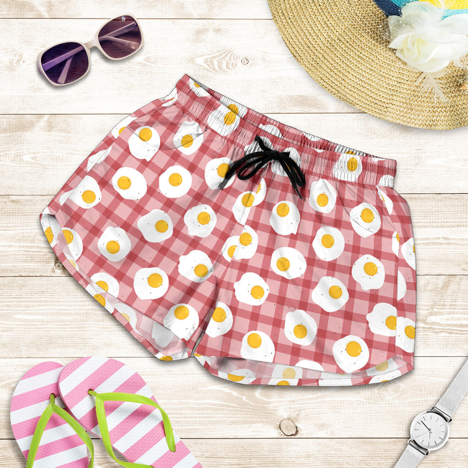 Fried Eggs Pattern Print Design 03 Women Shorts