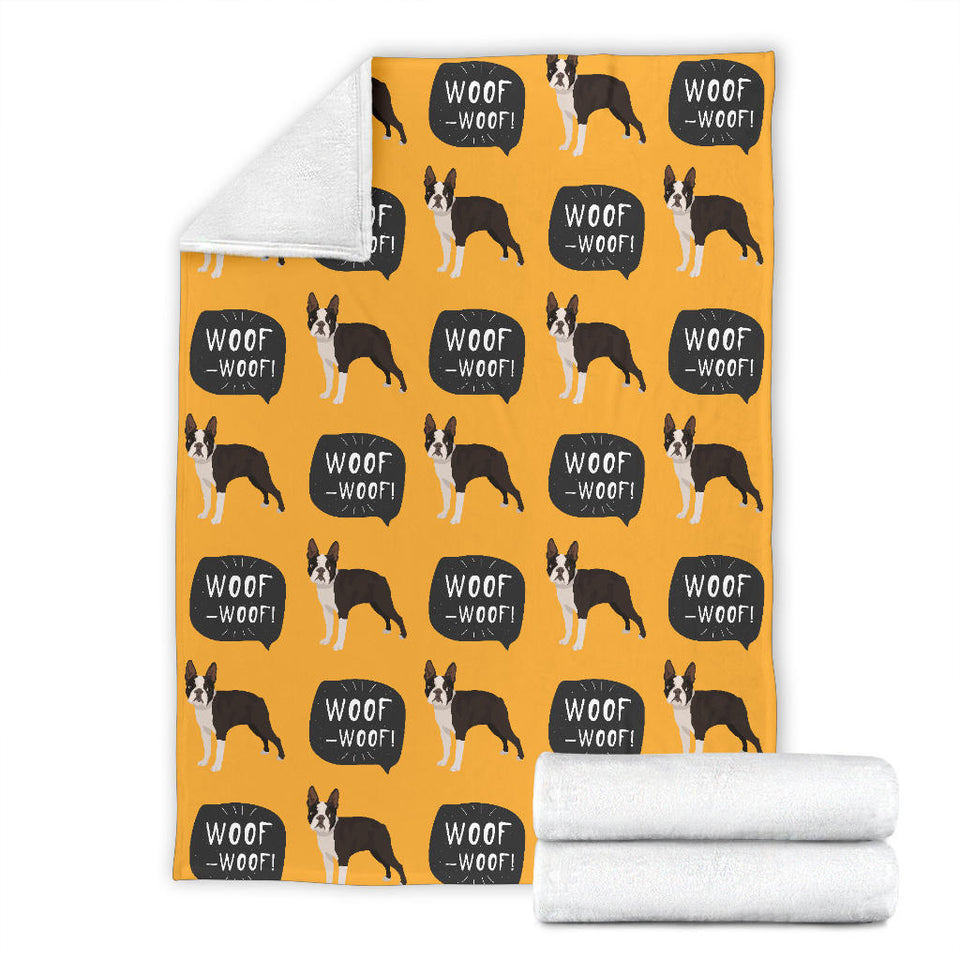 Boston Terrier Design Pattern Premium Blanket