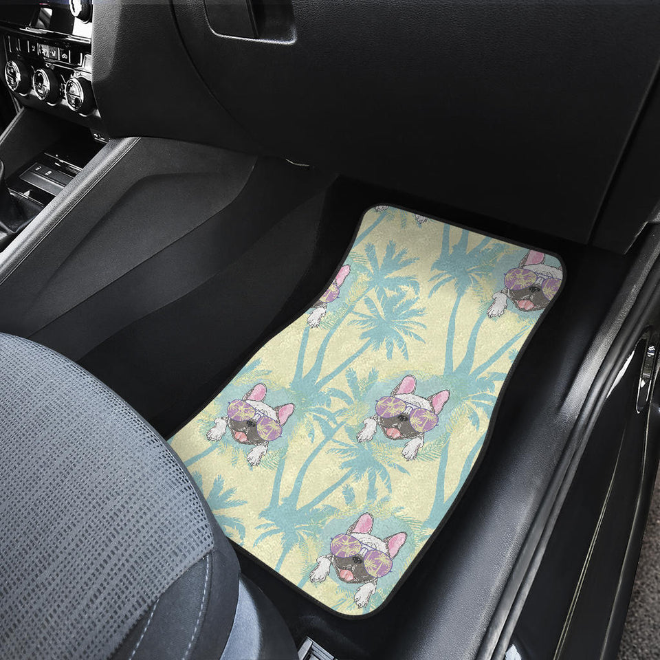 French Bulldog Hawaii Blackground Front And Back Car Mats