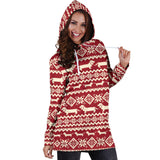 Dachshund Nordic Pattern Women'S Hoodie Dress