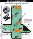 Colorful horses pattern Recliner Cover Protector