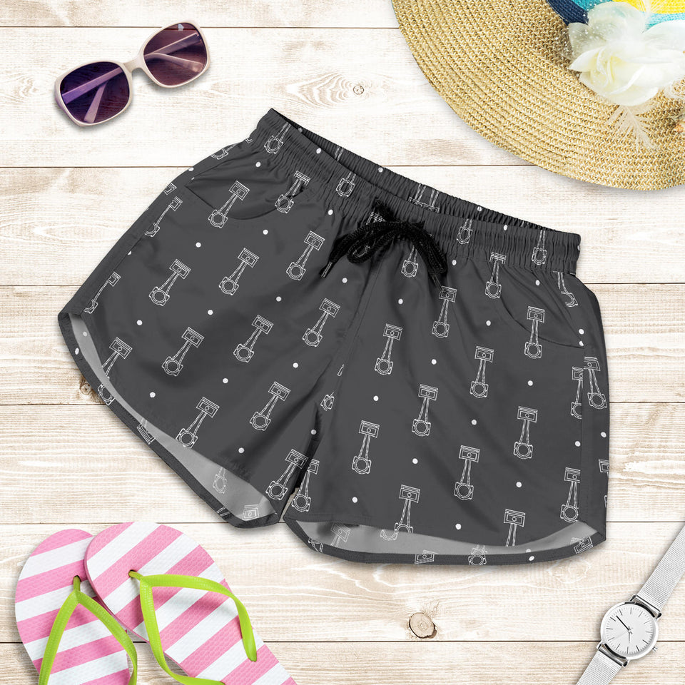 Engine Piston Black Background Pattern Print Design 02 Women Shorts