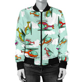 Helicopter Design Pattern Women'S Bomber Jacket