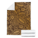 Cocoa Beans Tribal Polynesian Pattern Background Premium Blanket