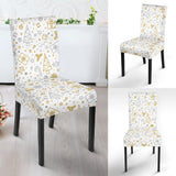 Christmas Tree Christmas Element Silver Gold Pattern Dining Chair Slipcover