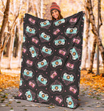 Camera Pattern Print Design 04 Premium Blanket
