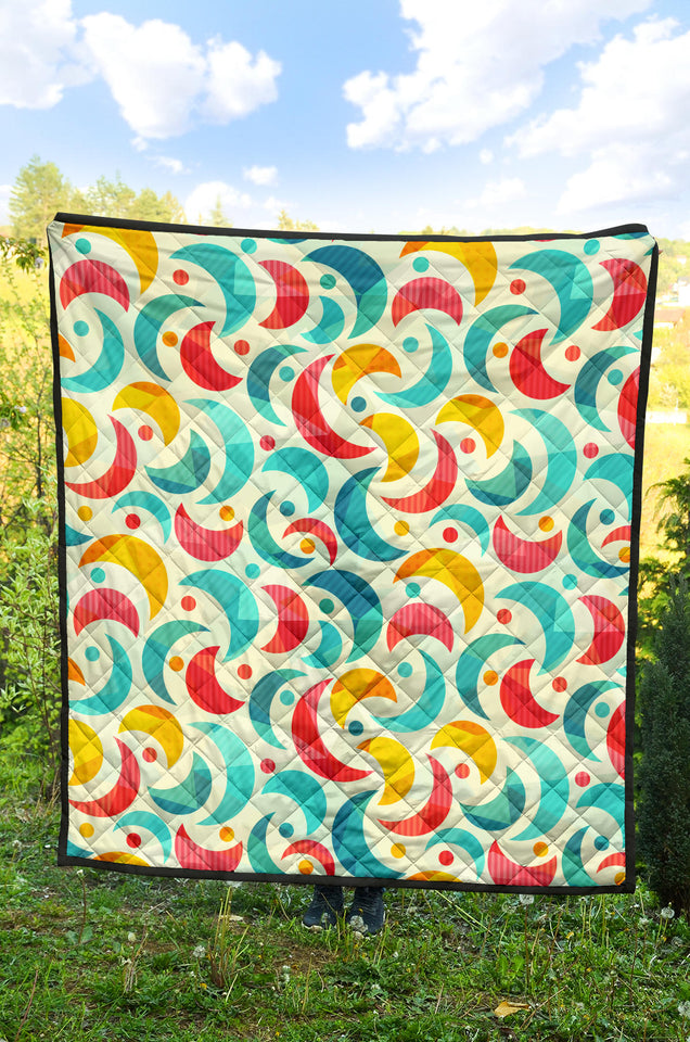 Colorful Moon Pattern Premium Quilt