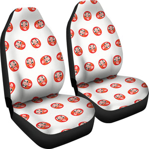 Daruma Japanese Wooden Doll Pattern Universal Fit Car Seat Covers