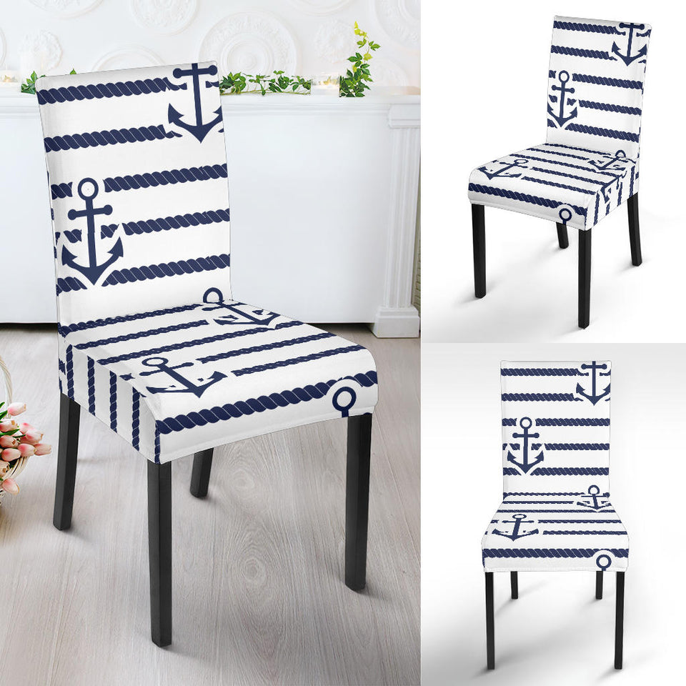 Anchor Rope Nautical  Pattern Dining Chair Slipcover