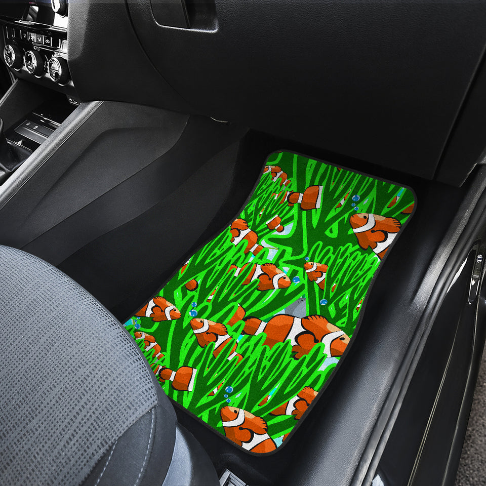 Clown Fish Pattern Print Design 01 Front and Back Car Mats