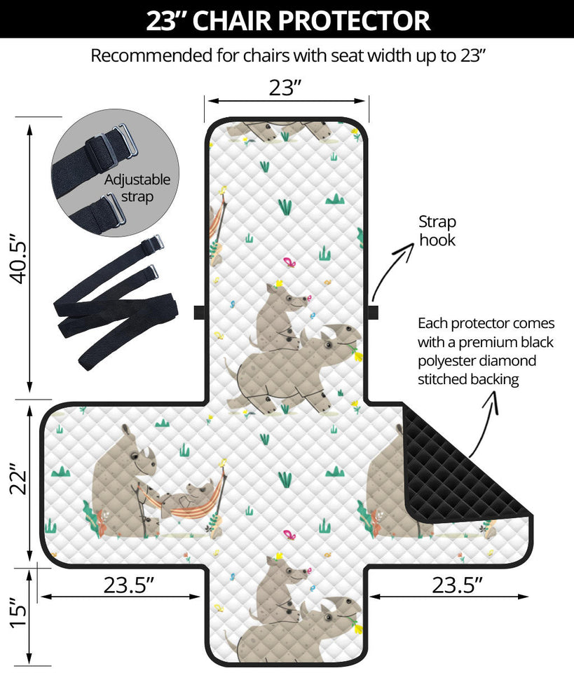 Cute Rhino pattern background Chair Cover Protector
