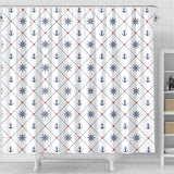 Anchor Rudder Nautical Design Pattern Shower Curtain Fulfilled In US