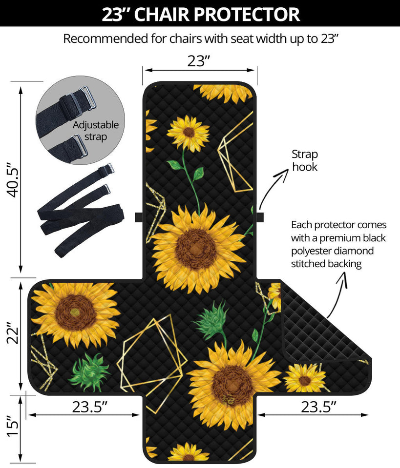 sunflower golden polygonal shapes Chair Cover Protector