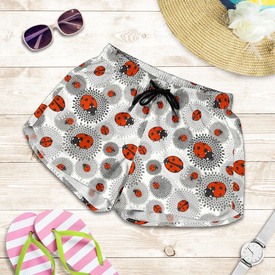 Ladybug Pattern Print Design 05 Women Shorts