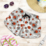 Ladybug Pattern Print Design 05 Women Shorts