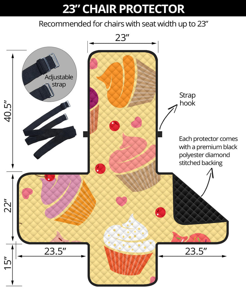 cake cupcake heart cherry pattern Chair Cover Protector