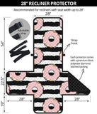 Donuts pink icing striped pattern Recliner Cover Protector