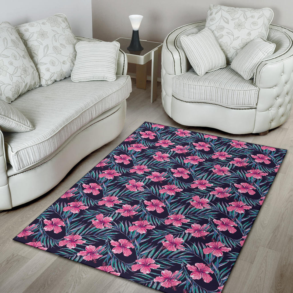 Hibiscus Pattern Print Design 05 Area Rug
